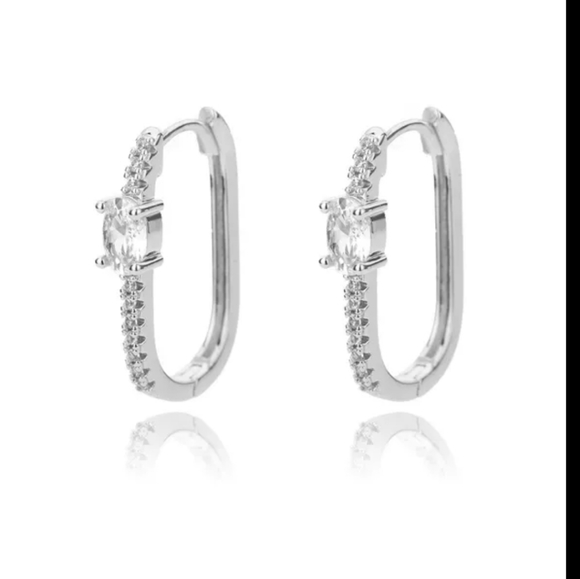 Stainless Steel Jewelry Jewelry - New, Silver Square Circle Earrings